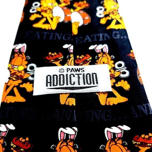 Paws Addiction Black‎ Garfield Black Wide Tie - Picture 3 of 6